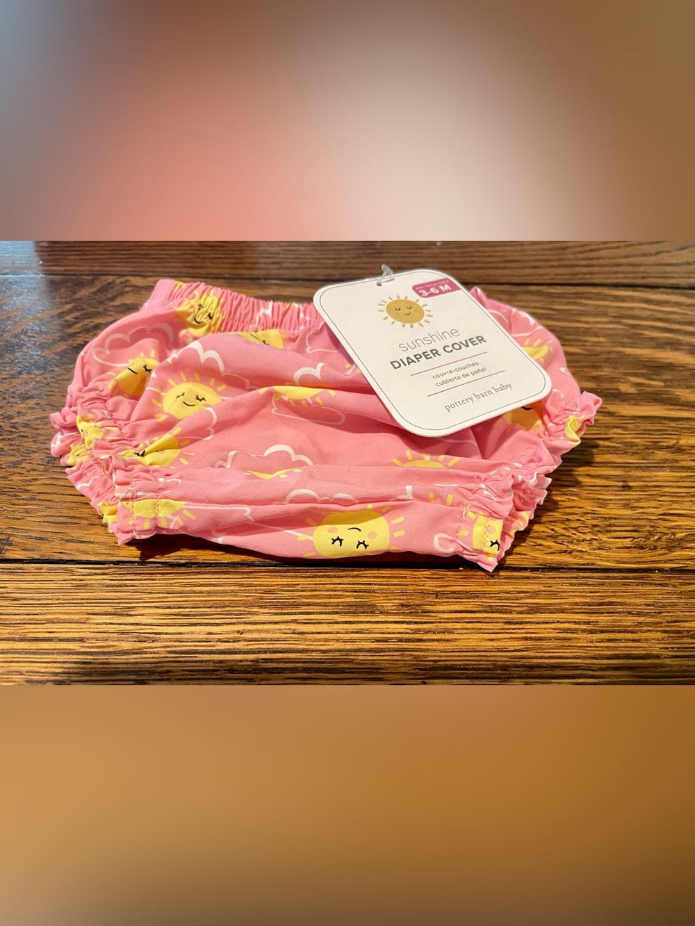 Pottery Barn Kids Pink Sunshine Print Diaper Cover